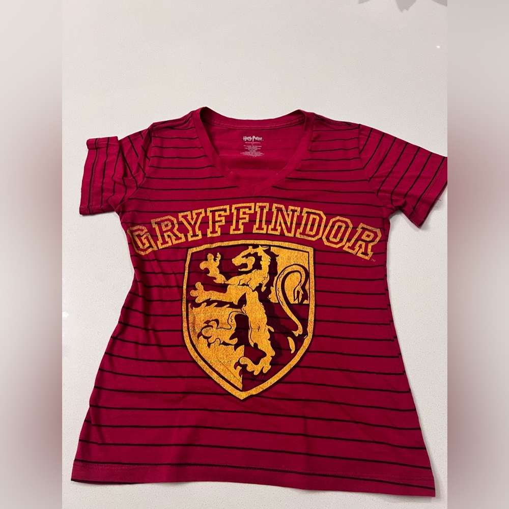 Warner‎ Bros Stripped Harry Potter Gryffindor T-shirt Women's Small